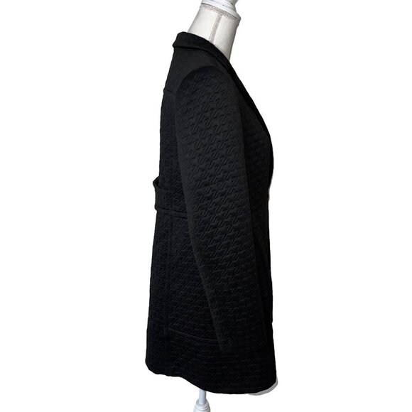 Margaret O’Leary Womens Quilted Jacket Size Medium M L Black Snap Front Lined - Picture 3 of 12